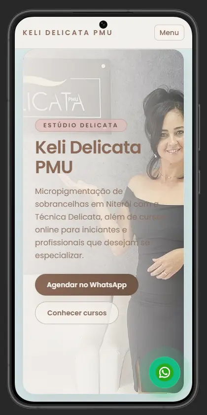 Website de Keli Delicata PMU adaptado para celular